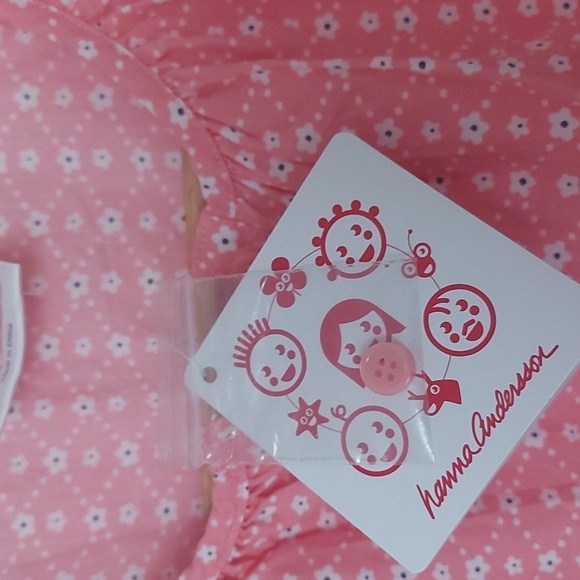 NWT Hanna Andersson 100% Cotton Pink Floral Dress with Elastic Waist/Cuff - Picture 6 of 8